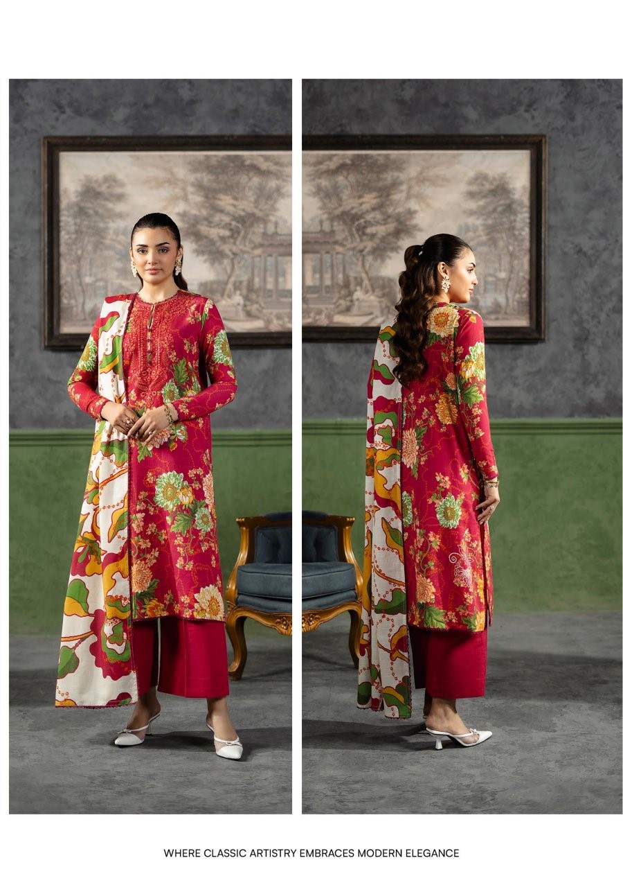 ROMA 3-PIECE LUXURY KHADDAR STITCHED - 003